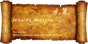 Antalfi Melitta névjegykártya